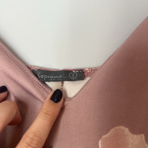 Soprano Women’s Pink Navy Cream Floral Spaghetti Strap Dress‎ - Picture 4 of 4